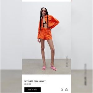 Zara, 2 piece. Large. Gently worn. Orange. High waist. Worn once.